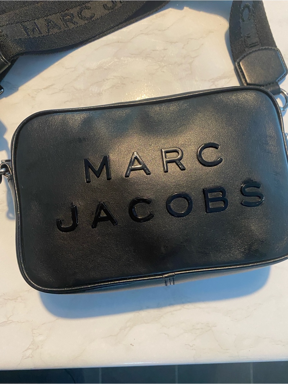 Marc Jacobs Black Embossed Logo Belt Bag
